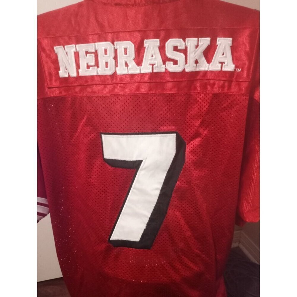 Vintage Nebraska #7 Cornhuskers Football Jersey Mens XL Stitched Red Colosseum - Picture 8 of 12